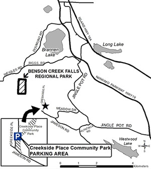 Map to Creekside Place parking lot