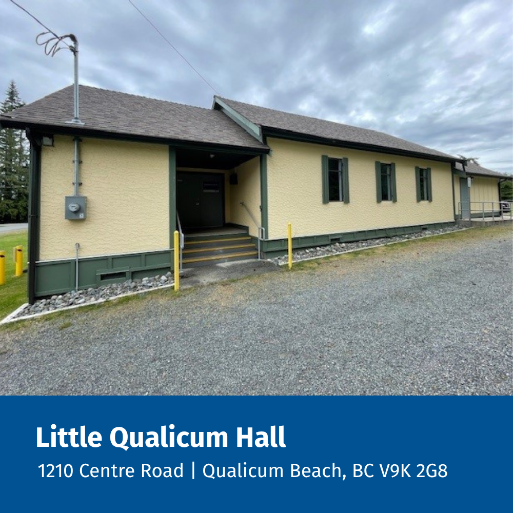 Little Qualicum Hall, front entrance exterior view