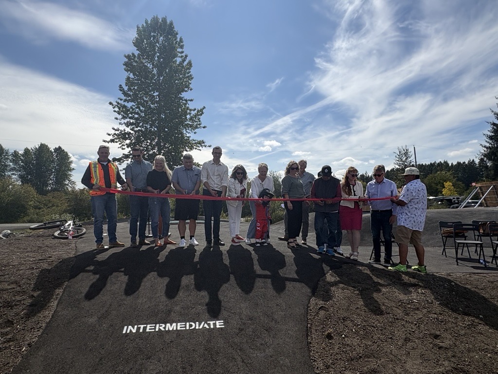 Ribbon cutting at pump track