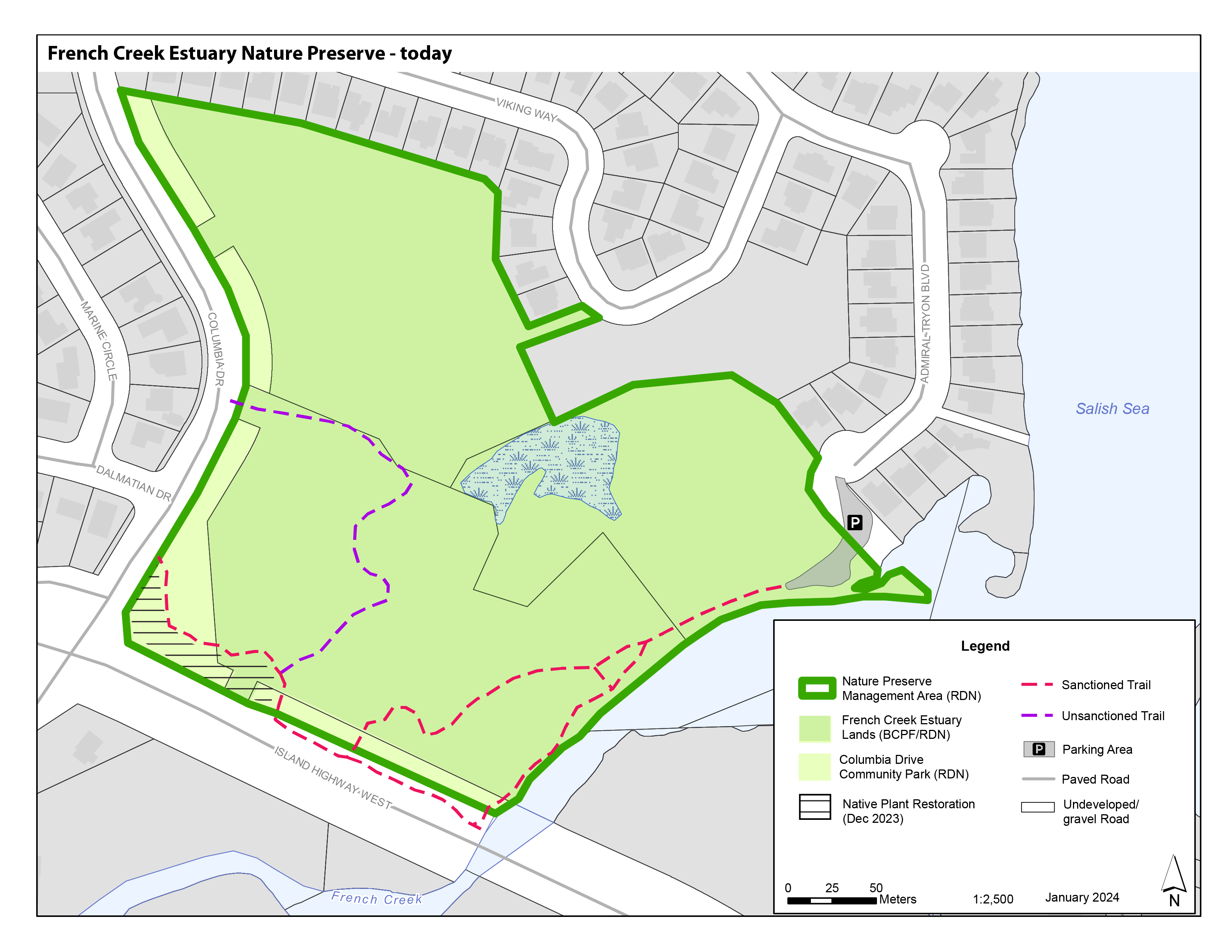 Map of French Creek Estuary Nature Preserve