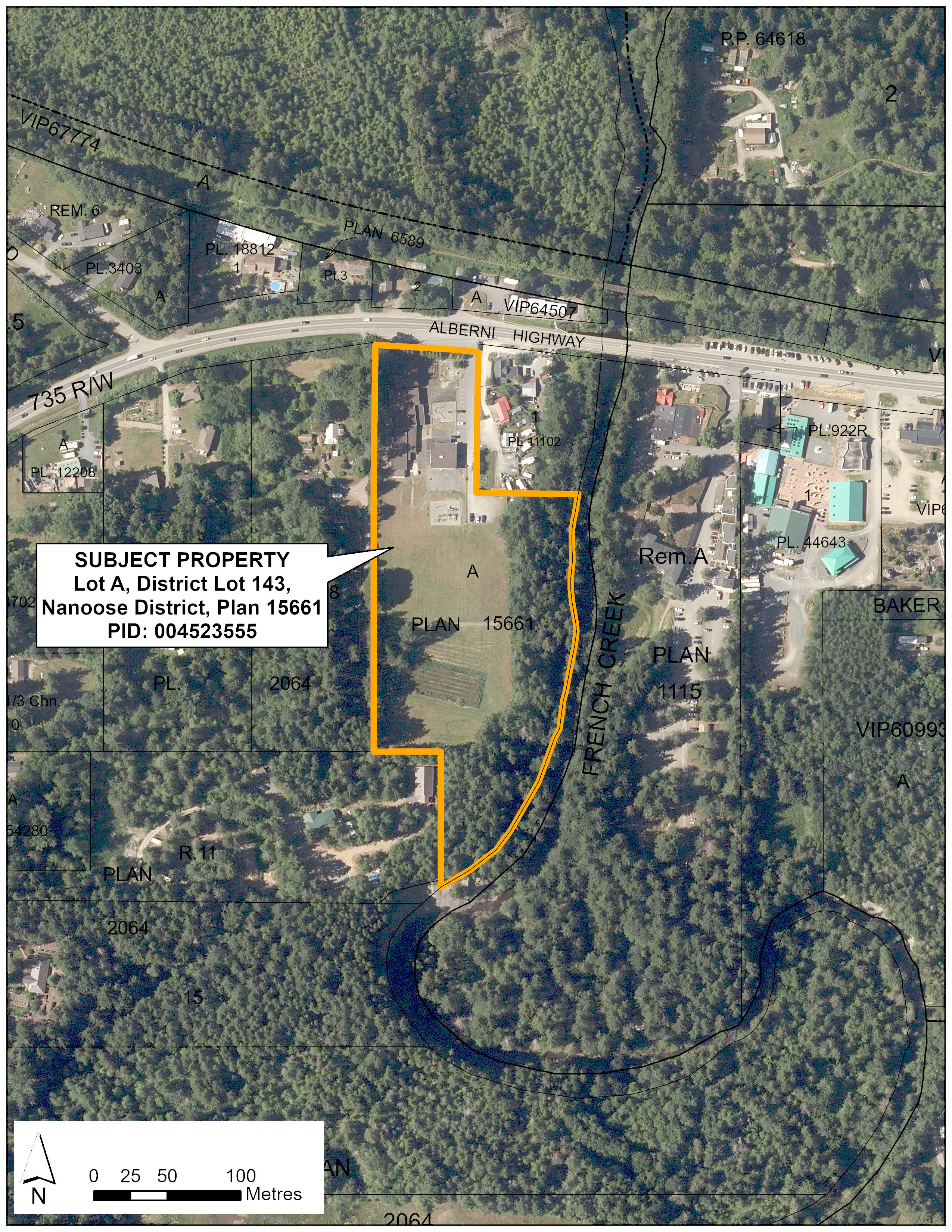 Aerial photo of French Creek School Site