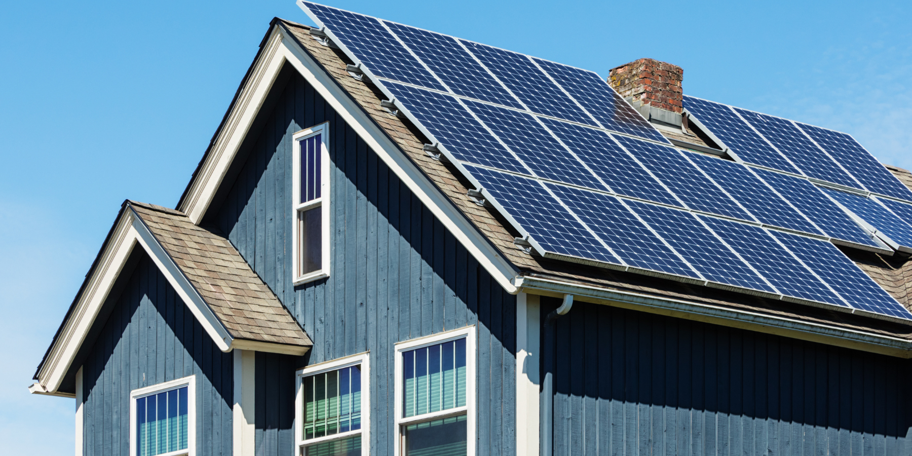 Solar panels on house