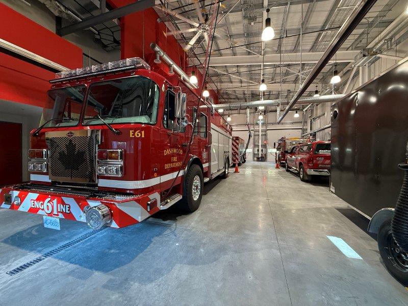 Dashwood Fire Hall truck bays