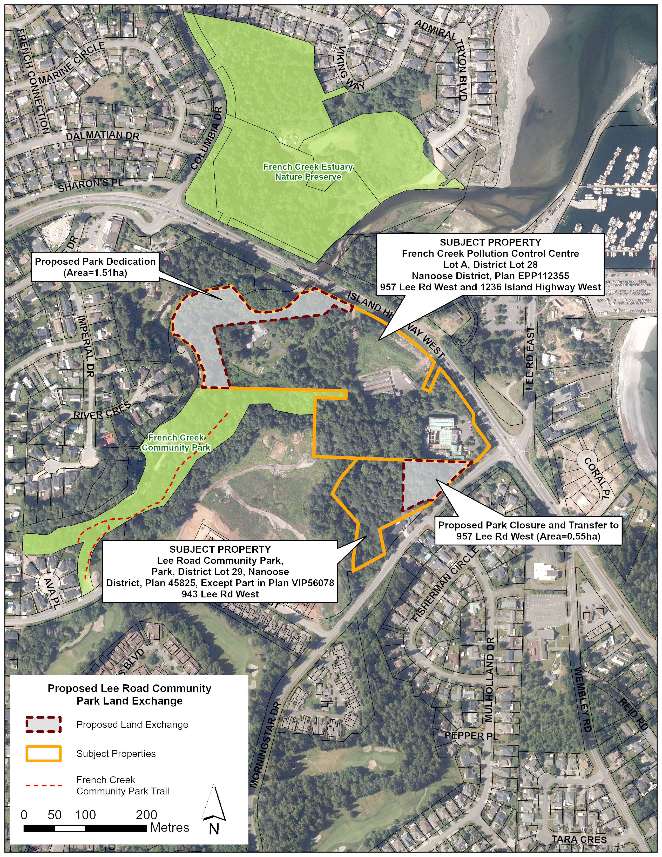 Map of proposed land exchange