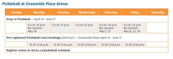 drop-in pickleball spring schedule
