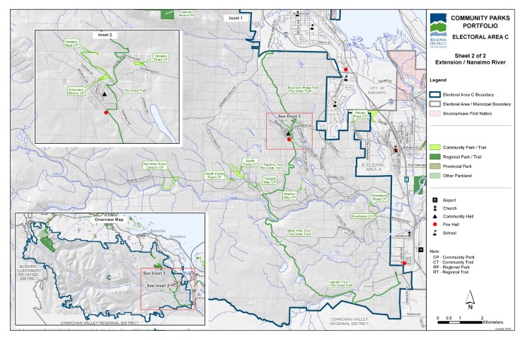 Area C Extension/Nanaimo River Community Parks Map