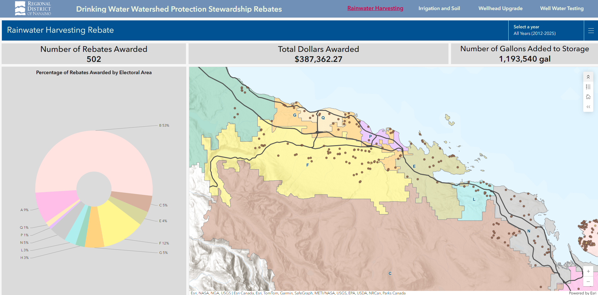 DWWP Water Stewardship Rebate Map